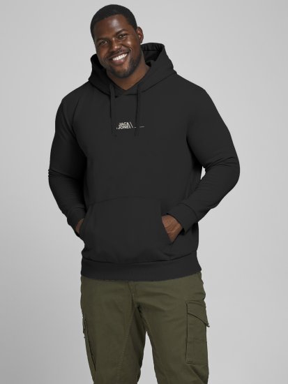Jack & Jones JPRBLABOOSTER SWEAT Black - Bluzy & bluzy z kapturem - Bluzy & Bluzy z kapturem 2XL-12XL
