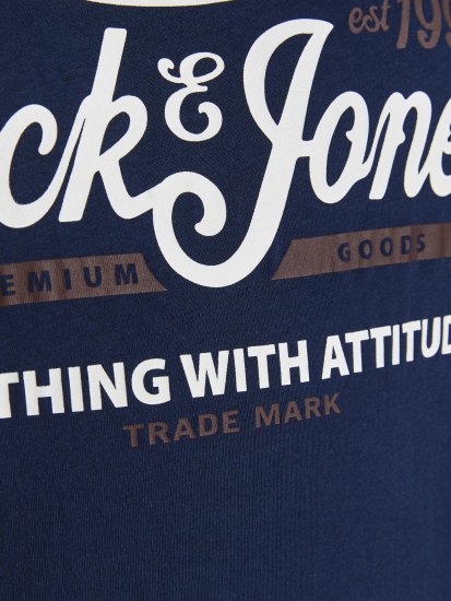 Jack & Jones JPRBLUBOOSTER TEE Navy - Koszulki - T-shirty meskie Duże Rozmiary - 2XL-14XL