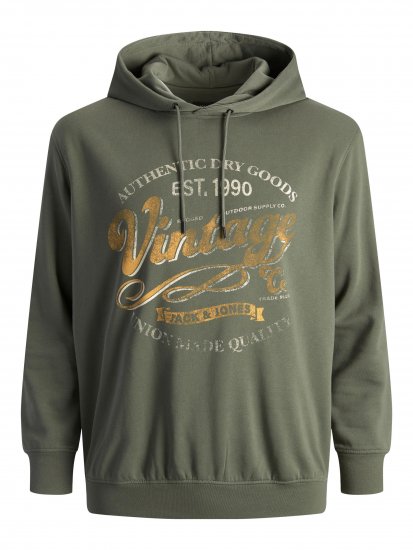 Jack & Jones JPRBLUBOOSTER SWEAT Hoodie Khaki - Bluzy & bluzy z kapturem - Bluzy & Bluzy z kapturem 2XL-12XL