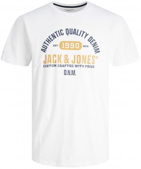 Jack & Jones JJSTAMP TEE White - Koszulki - T-shirty meskie Duże Rozmiary - 2XL-14XL