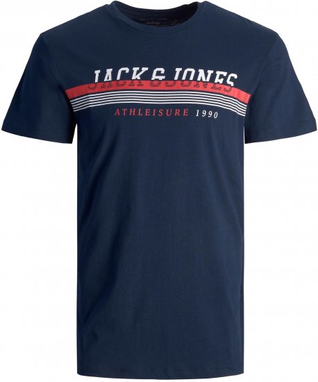 Jack & Jones JJIRON TEE Navy - Koszulki - T-shirty meskie Duże Rozmiary - 2XL-14XL