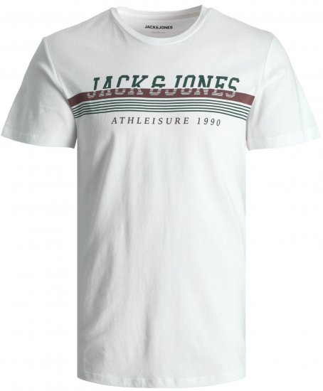Jack & Jones JJIRON TEE White - Koszulki - T-shirty meskie Duże Rozmiary - 2XL-14XL