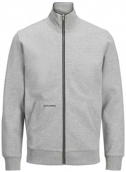Jack & Jones JJAIDEN ZIP Sweater Grey - Bluzy & bluzy z kapturem - Bluzy & Bluzy z kapturem 2XL-12XL