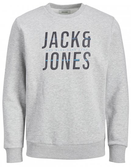 Jack & Jones JJXILO Sweat Light Grey - Bluzy & bluzy z kapturem - Bluzy & Bluzy z kapturem 2XL-12XL