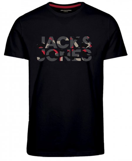 Jack & Jones JJRAMP T-Shirt Soldier Print Black - Koszulki - T-shirty meskie Duże Rozmiary - 2XL-14XL