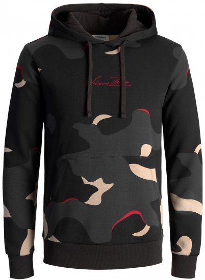 Jack & Jones JJCRAMP Hoodie Black - Bluzy & bluzy z kapturem - Bluzy & Bluzy z kapturem 2XL-12XL