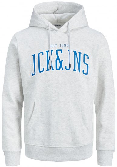 Jack & Jones JJCEMB Hoodie White - Bluzy & bluzy z kapturem - Bluzy & Bluzy z kapturem 2XL-12XL
