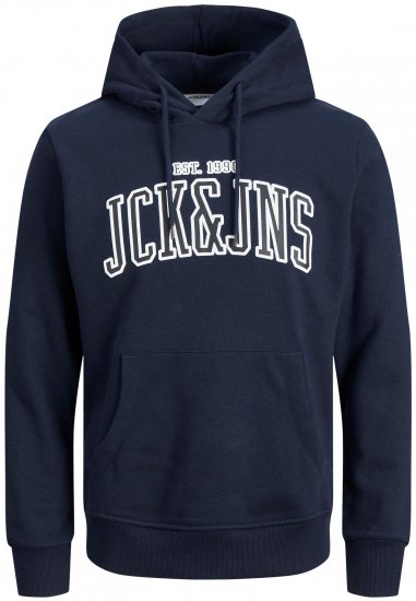 Jack & Jones JJCEMB Hoodie Navy - Bluzy & Bluzy z kapturem - Bluzy & Bluzy z kapturem 2XL-12XL