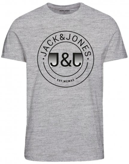 Jack & Jones JJMILAS T-Shirt Grey - Koszulki - T-shirty meskie Duże Rozmiary - 2XL-14XL