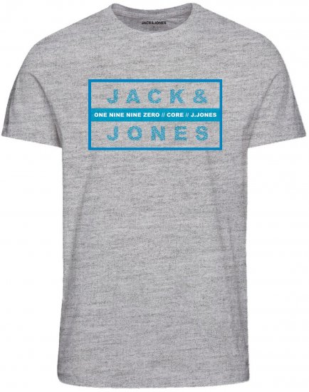 Jack & Jones JJSTORM TEE Grey - Koszulki - T-shirty meskie Duże Rozmiary - 2XL-14XL