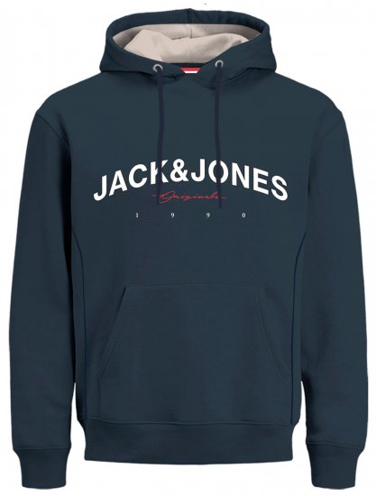 Jack & Jones JORFRIDAY Hoodie Navy - Bluzy & bluzy z kapturem - Bluzy & Bluzy z kapturem 2XL-12XL