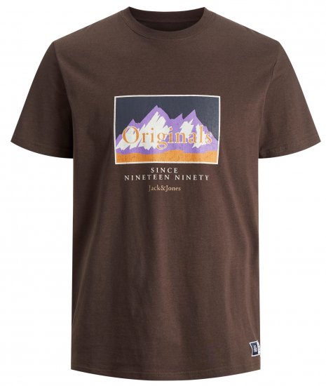 Jack & Jones JORWOODLANDGRAPHIC T-Shirt Seal Brown - Koszulki - T-shirty meskie Duże Rozmiary - 2XL-14XL
