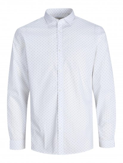 Jack & Jones JPRBLACARDIFF Print Shirt LS White - Koszule - Koszule 2XL-10XL