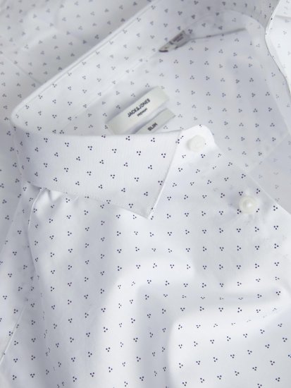 Jack & Jones JPRBLACARDIFF Print Shirt LS White - Koszule - Koszule 2XL-10XL