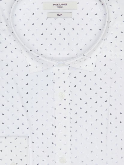 Jack & Jones JPRBLACARDIFF Print Shirt LS White - Koszule - Koszule 2XL-10XL