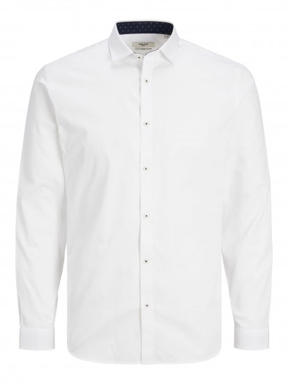 Jack & Jones JPRBLACARDIFF CONTRAST Shirt LS White - Koszule - Koszule 2XL-10XL
