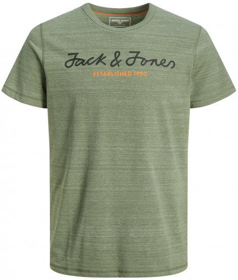 Jack & Jones JCOBERG UPSCALED TEE Green - Koszulki - T-shirty meskie Duże Rozmiary - 2XL-14XL