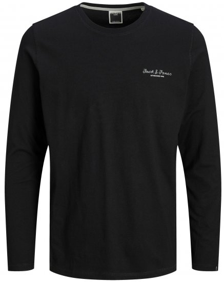 Jack & Jones JCOBERG Long sleeve T-shirt Black - Koszulki - T-shirty meskie Duże Rozmiary - 2XL-14XL