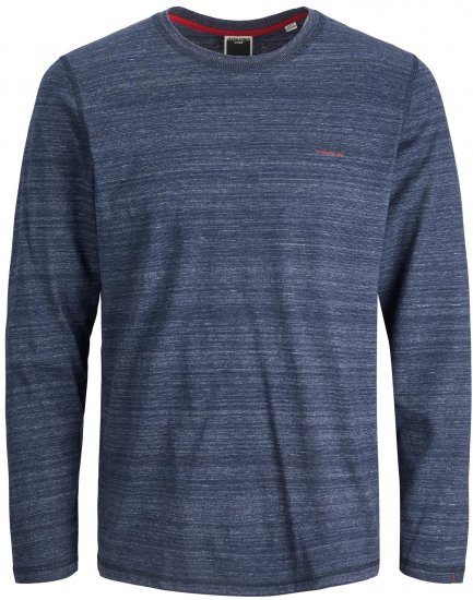 Jack & Jones JCOBERG Long sleeve T-shirt Navy - Koszulki - T-shirty meskie Duże Rozmiary - 2XL-14XL