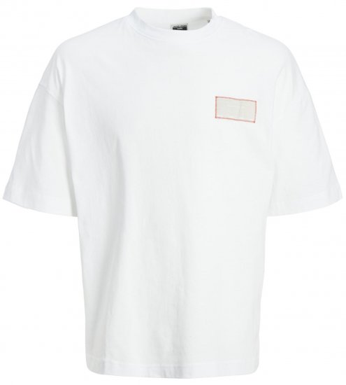 Jack & Jones JCONASA TEE White - Koszulki - T-shirty meskie Duże Rozmiary - 2XL-14XL