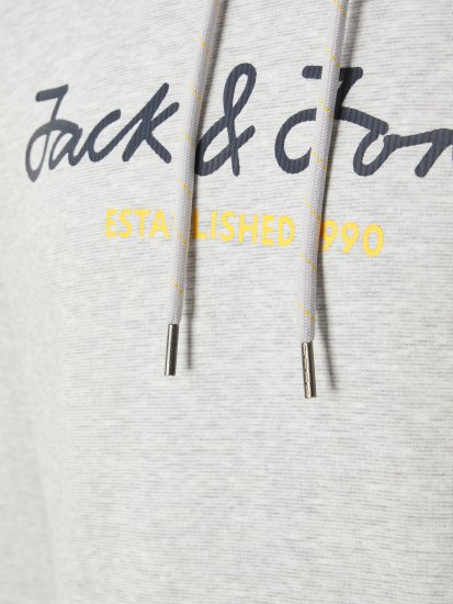 Jack & Jones JCOBERG SWEAT ZIP Hoodie Grey Melange - Bluzy & bluzy z kapturem - Bluzy & Bluzy z kapturem 2XL-12XL
