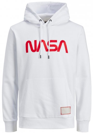 Jack & Jones JCONASA LOGO Hoodie White - Bluzy & bluzy z kapturem - Bluzy & Bluzy z kapturem 2XL-12XL