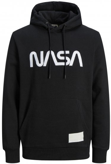 Jack & Jones JCONASA LOGO Hoodie Black - Bluzy & bluzy z kapturem - Bluzy & Bluzy z kapturem 2XL-12XL