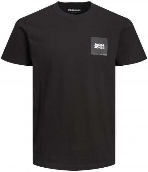 Jack & Jones JJLOCK TEE Black - Koszulki - T-shirty meskie Duże Rozmiary - 2XL-14XL