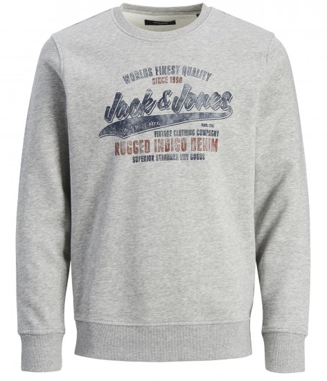 Jack & Jones JPRBLUBILLY Sweatshirt Grey - Bluzy & bluzy z kapturem - Bluzy & Bluzy z kapturem 2XL-12XL