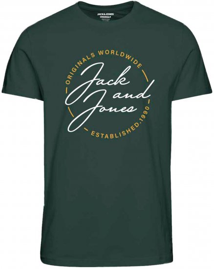 Jack & Jones JORJERRYS TEE Green - Koszulki - T-shirty meskie Duże Rozmiary - 2XL-14XL