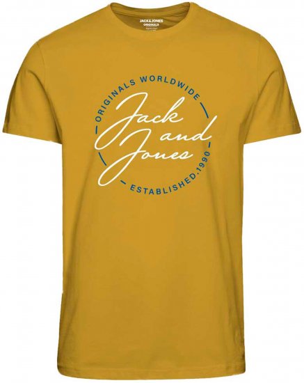 Jack & Jones JORJERRYS TEE Yellow - Koszulki - T-shirty meskie Duże Rozmiary - 2XL-14XL