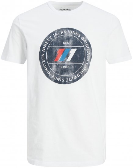 Jack & Jones JORNATE TEE White - Koszulki - T-shirty meskie Duże Rozmiary - 2XL-14XL