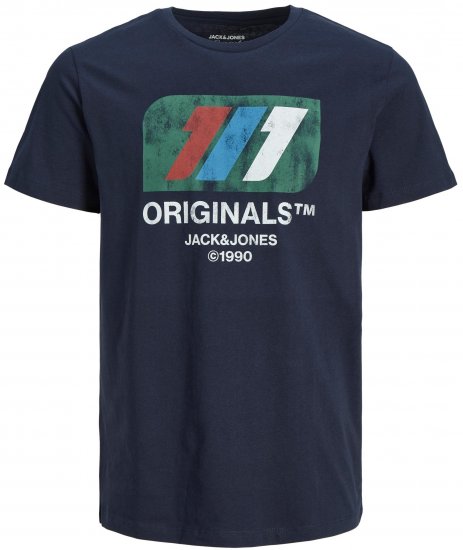 Jack & Jones JORNATE TEE Navy - Koszulki - T-shirty meskie Duże Rozmiary - 2XL-14XL