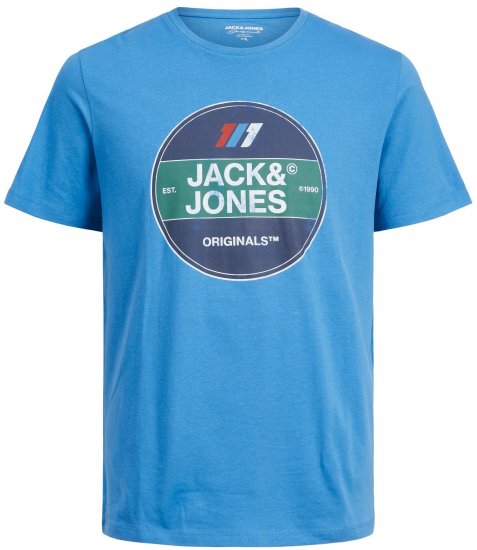 Jack & Jones JORNATE TEE Blue - Koszulki - T-shirty meskie Duże Rozmiary - 2XL-14XL