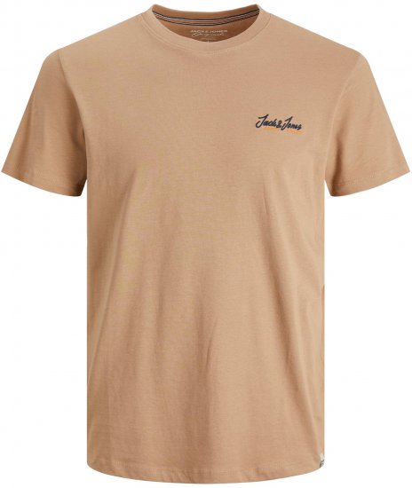 Jack & Jones JORPAUL TONS TEE Beige - Koszulki - T-shirty meskie Duże Rozmiary - 2XL-14XL