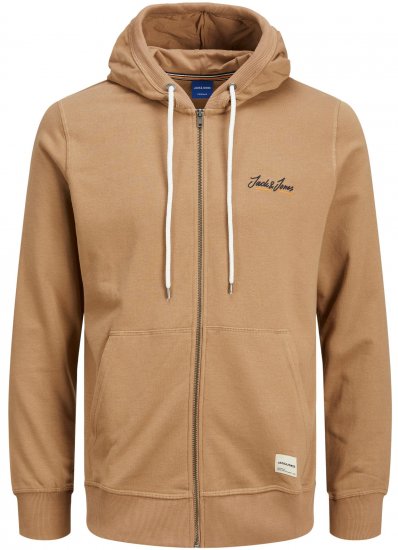 Jack & Jones JORPAUL TONS ZIP Hoodie Brown - Bluzy & bluzy z kapturem - Bluzy & Bluzy z kapturem 2XL-12XL