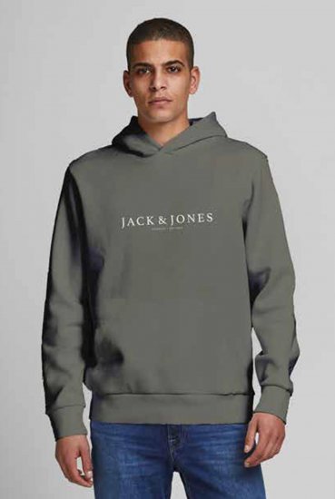 Jack & Jones JPRBLAAUGUST LOGO Hoodie Green - Bluzy & bluzy z kapturem - Bluzy & Bluzy z kapturem 2XL-12XL