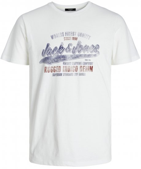 Jack & Jones JPRBLUBOOSTER TEE White - Koszulki - T-shirty meskie Duże Rozmiary - 2XL-14XL