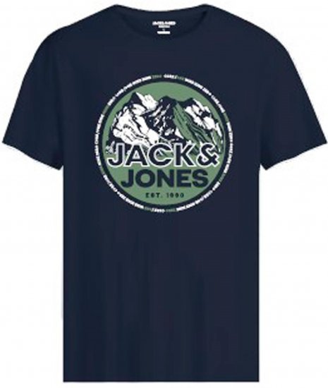 Jack & Jones JCOBOOSTER T-Shirt Navy - Koszulki - T-shirty meskie Duże Rozmiary - 2XL-14XL