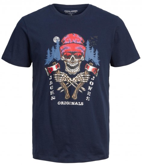 Jack & Jones JORCAPTAIN TEE Navy - Koszulki - T-shirty meskie Duże Rozmiary - 2XL-14XL