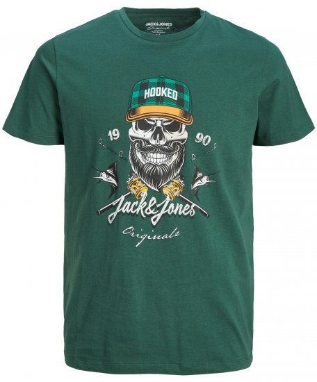 Jack & Jones JORCAPTAIN TEE Green - Koszulki - T-shirty meskie Duże Rozmiary - 2XL-14XL