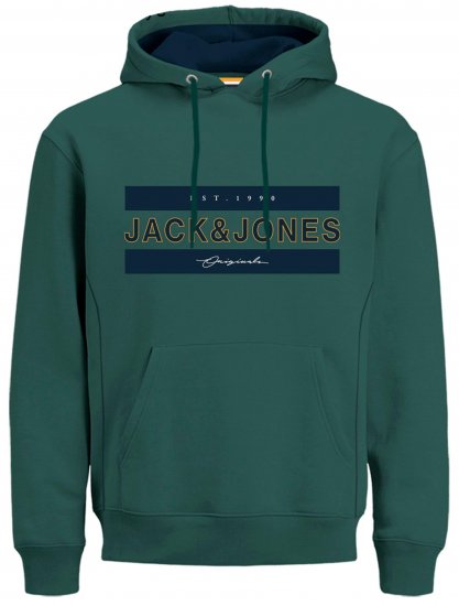 Jack & Jones JORFRIDAY Hoodie Green - Bluzy & bluzy z kapturem - Bluzy & Bluzy z kapturem 2XL-12XL