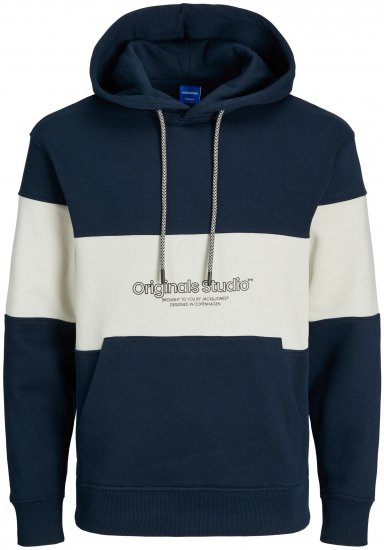 Jack & Jones JORLAKEWOOD SWEAT HOODIE Blocking Sky Captain - Bluzy & bluzy z kapturem - Bluzy & Bluzy z kapturem 2XL-12XL