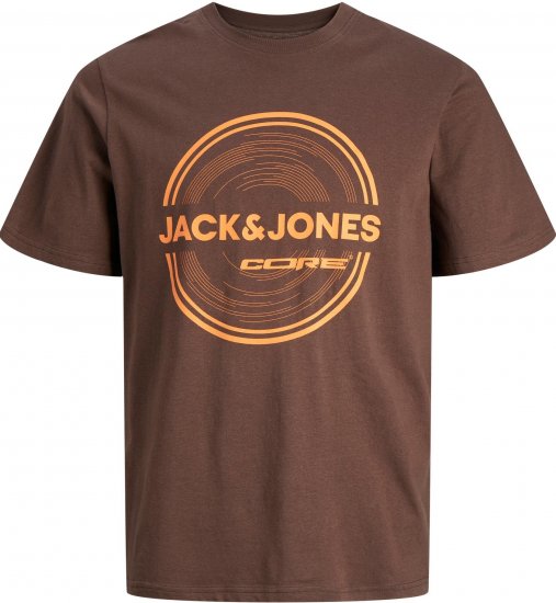 Jack & Jones JCOPILOU TEE SS CREW NECK Seal brown - Koszulki - T-shirty meskie Duże Rozmiary - 2XL-14XL