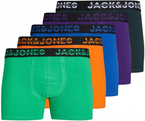 Jack & Jones JACDALLAS LOGO TRUNKS 5 PACK Holly Green - Bielizna & stroje kąpielowe - Bielizna & Stroje kąpielowe 2XL-8XL