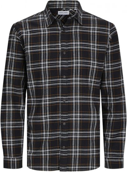 Jack & Jones JOSHUA LS Flannel Shirt Black - Koszule - Koszule 2XL-10XL