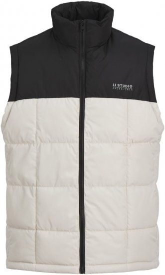 Jack & Jones BEN Square Quilted Bodywarmer Black/White - Kurtki Męskie Duże Rozmiary - Kurtki Duże rozmiary 2XL-8XL