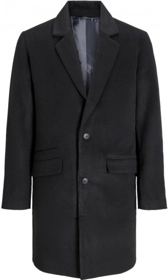Jack & Jones HAYS Coat Black - Kurtki Męskie Duże Rozmiary - Kurtki Duże rozmiary 2XL-8XL