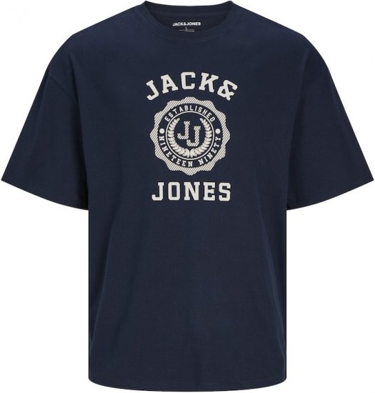Jack & Jones VICTO T-Shirt Navy Blazer - Koszulki - T-shirty meskie Duże Rozmiary - 2XL-14XL