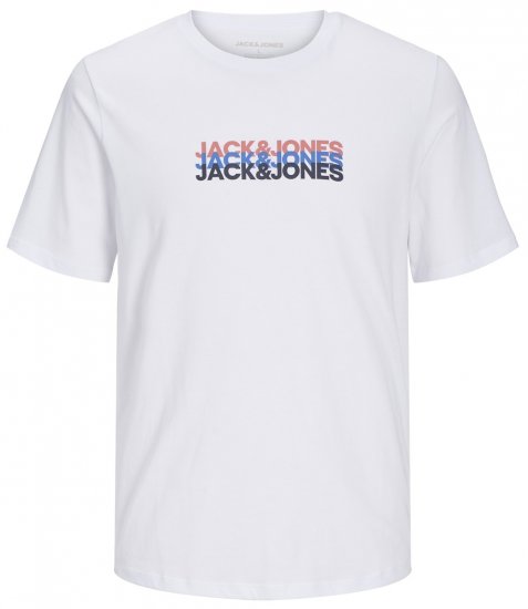 Jack & Jones JJCYBER T-Shirt White - Koszulki - T-shirty meskie Duże Rozmiary - 2XL-14XL